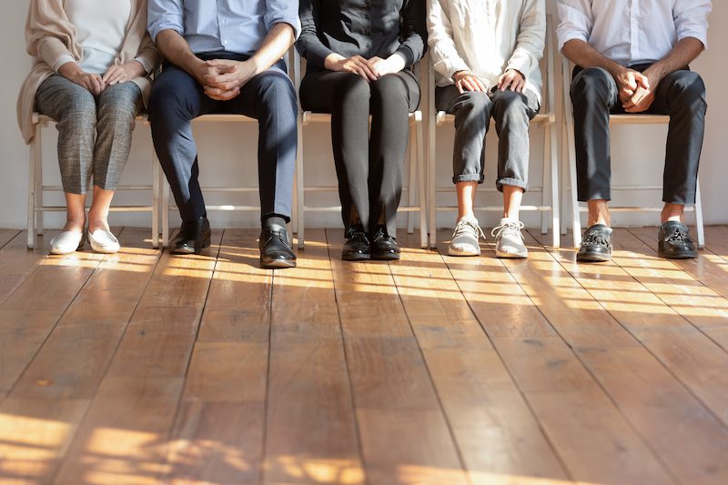 row of different types of people