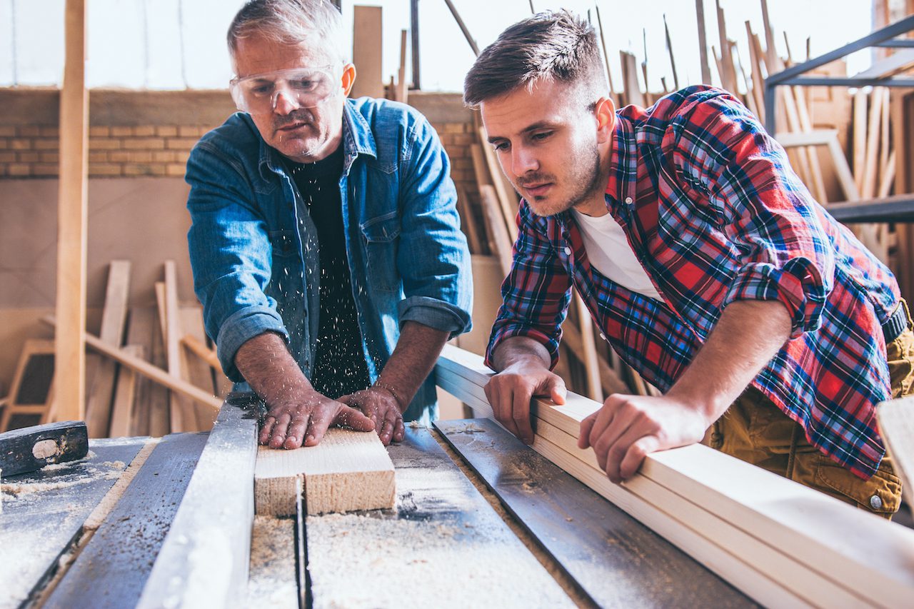 father and son business working together