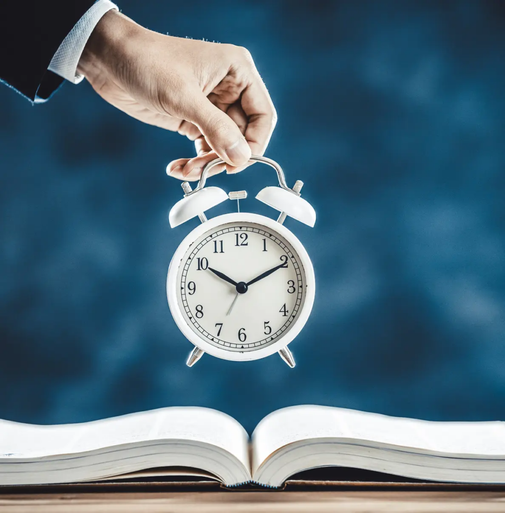 Hand holding clock
