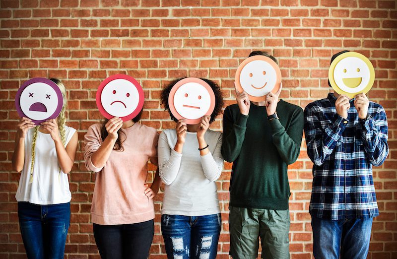 Different people displaying a range of emotions