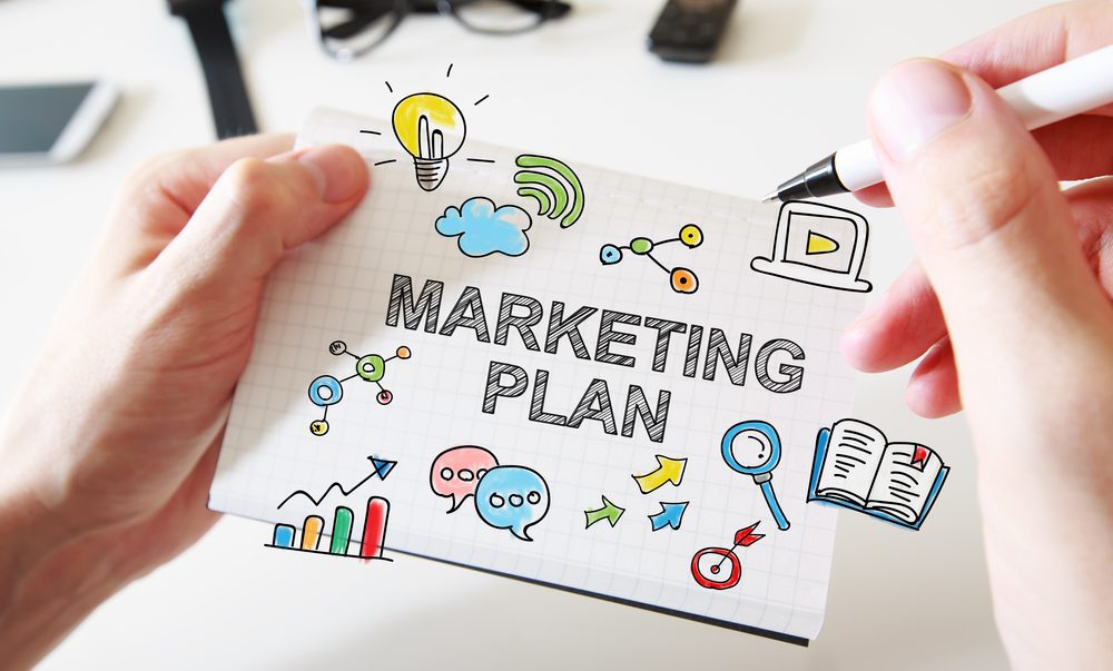 Graphic images of a marketing plan