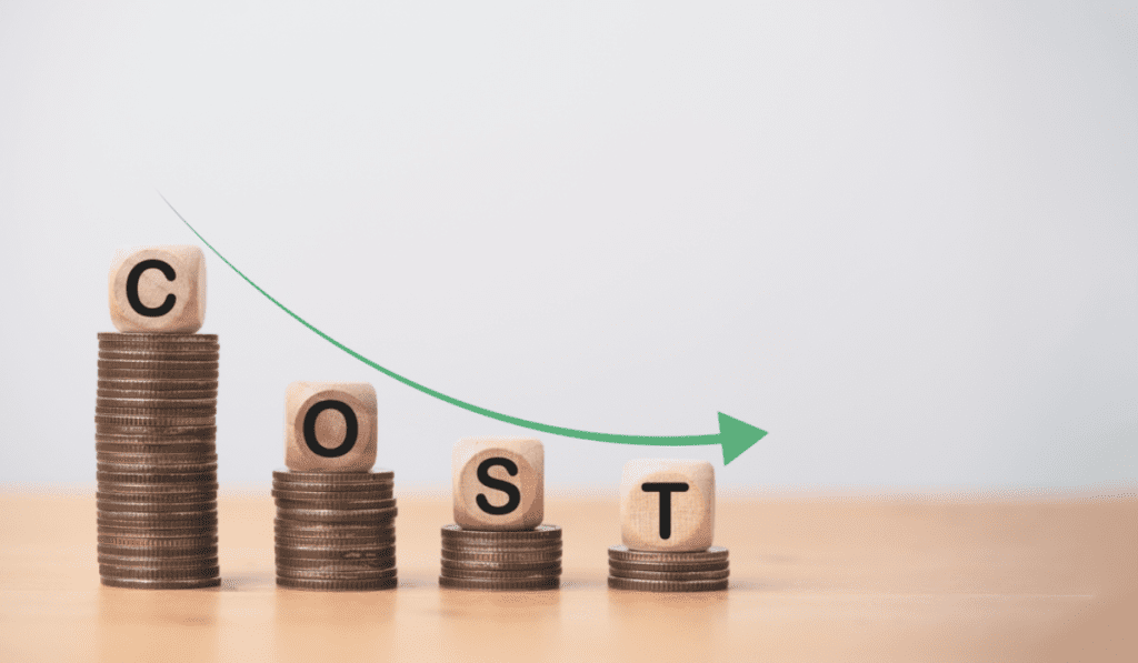 What is cost of sales | Stacks of coins with letters spelling cost in descending height order.