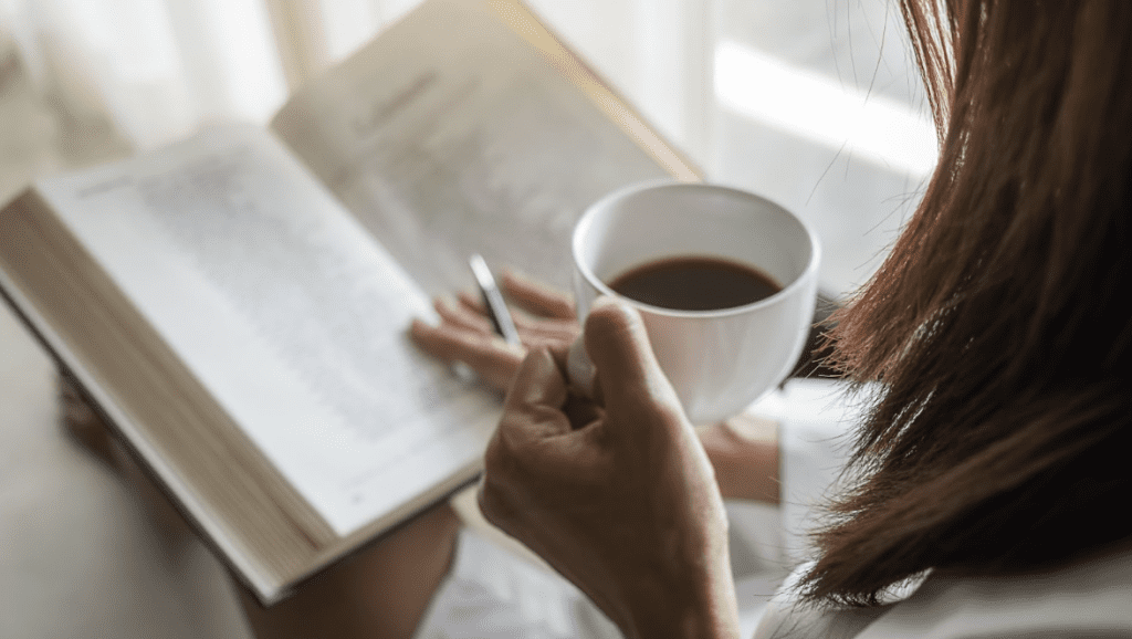 Reading a book about the best books on sales