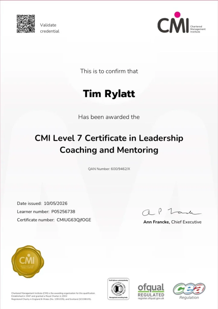 CMI Level 7 Certificate in Leadership Coaching and Mentoring